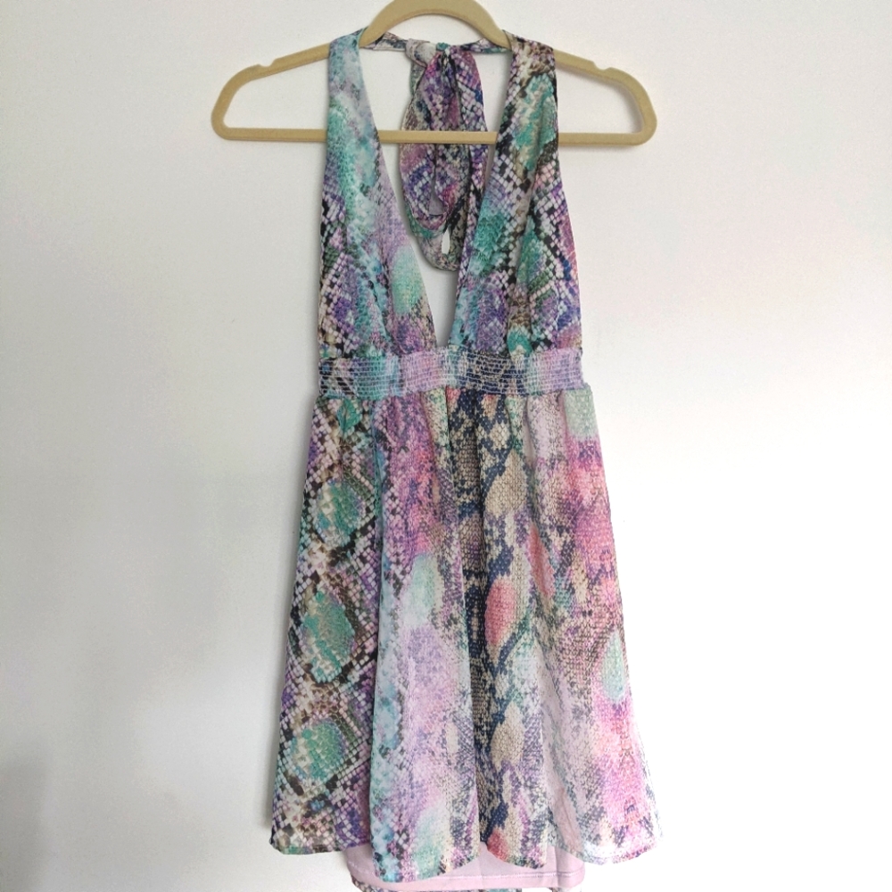 Snake Pattern Halter dress